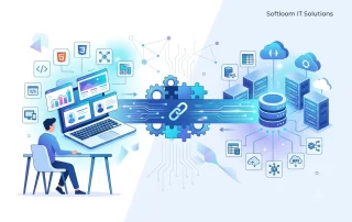 website developer doing frond and backend technology process