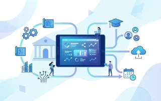 Engineering college managemnt system worklow illustrated image