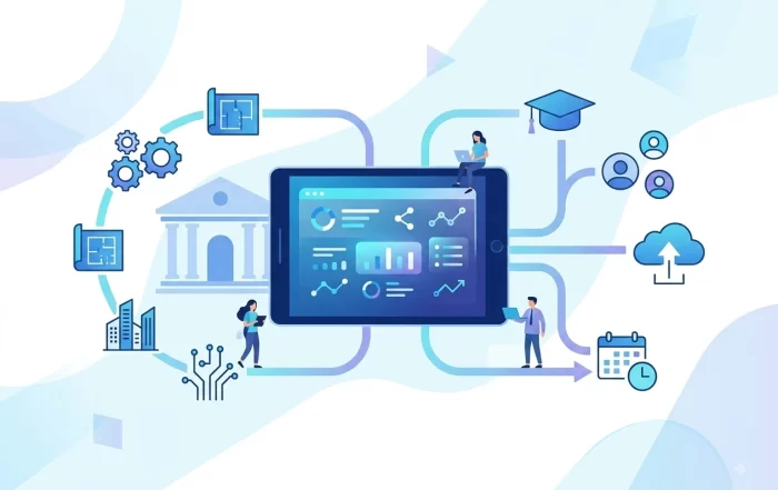 Engineering college managemnt system worklow illustrated image